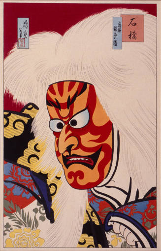 Actor Portraying the Character Shirogashira shishi no sei in the Play 'Shakkyo'