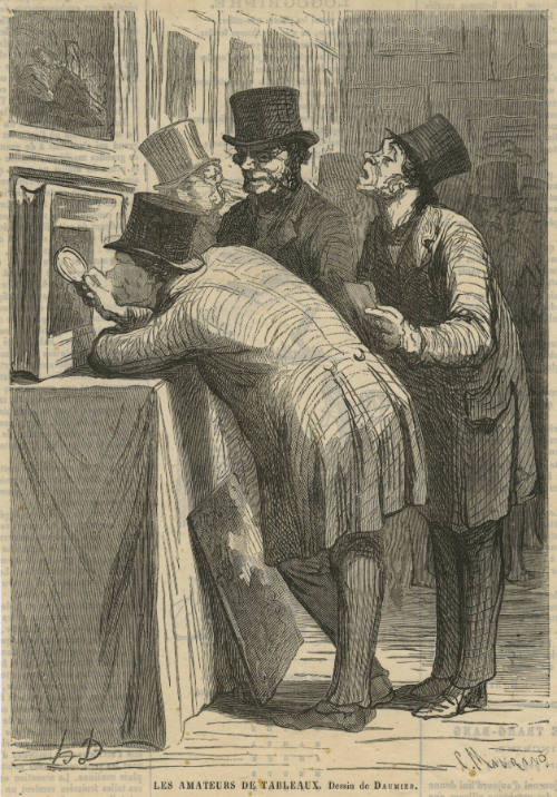 Les Amateurs de Tableaux. Dessin de Daumier.