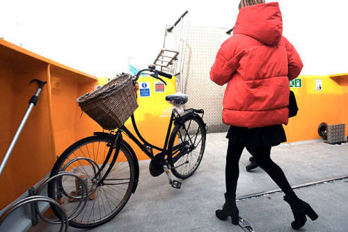 Bike Basket / Copenhagen Ferry Boat Making Port