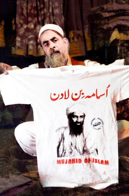 OBL Tribute T-Shirt Salesman in Peshawar Pakistan