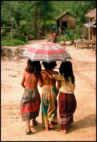 Cambodian refugees in a refugee camp on the border in Thailand