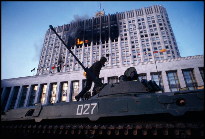 Russian troops combat an attempted coup d'etat, Moscow, Russia