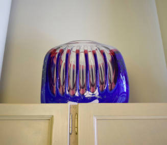 Blue and Cranberry Vase