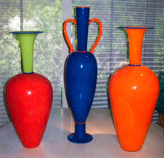 Blue and Orange Urn