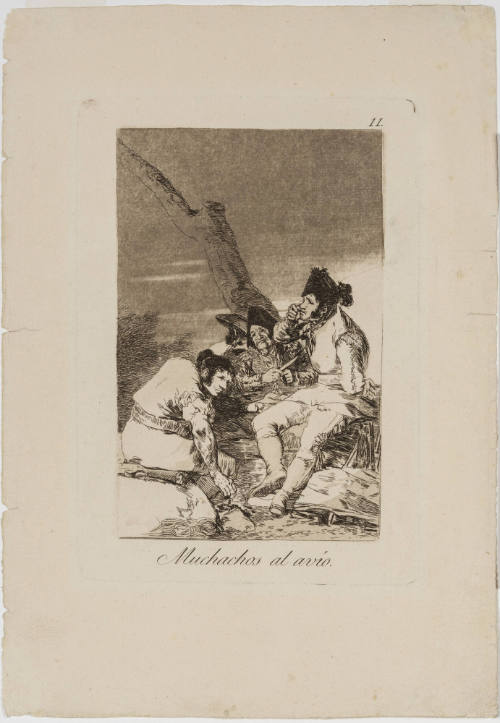 Plate 11 from 'Los Caprichos': Lads Making Ready (Muchachos al Avío)