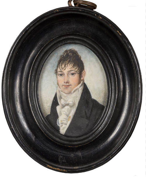 Miniature Portrait of a Man with Lacy White Stock