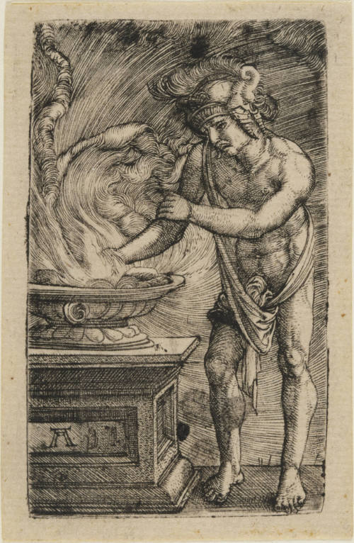 Mucius Scaevola burning his hand