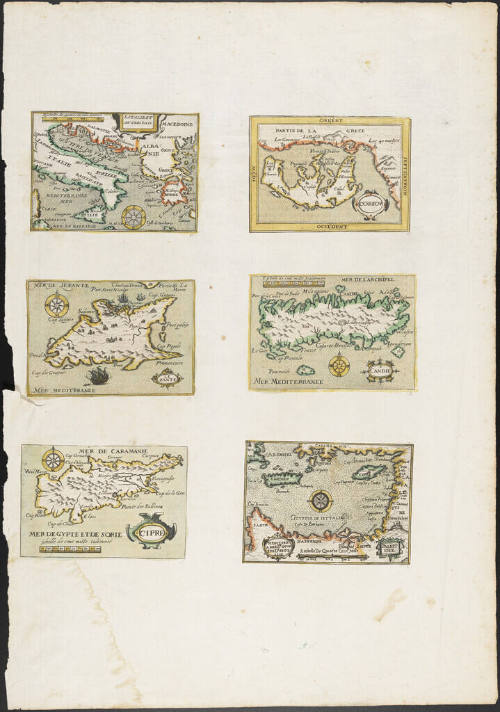 Leaf from an Album Containing Six Maps of Mediterranean Areas
