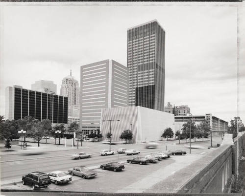 Downtown Oklahoma City looking west from the railroad tracks