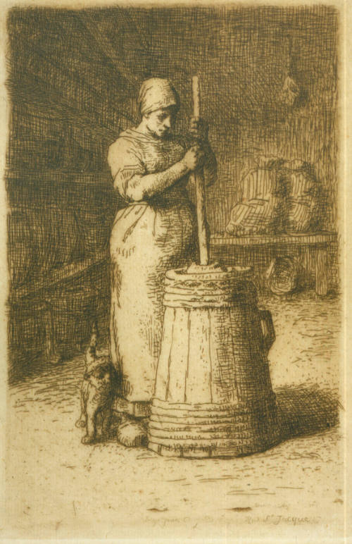 Woman Churning Butter