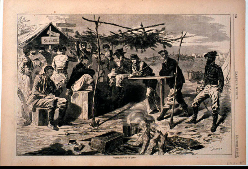 Thanksgiving in Camp (Harper's Weekly, Vol. VII)