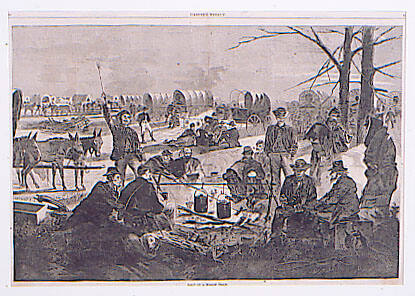 Halt of a Wagon Train (Harper's Weekly, Vol. VIII)