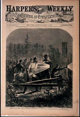 Rebels Outside Their Works at Yorktown Reconnoitering [sic] with Dark Lanterns - Sketched by Mr. Winslow Homer (Harper's Weekly, Vol. VI)