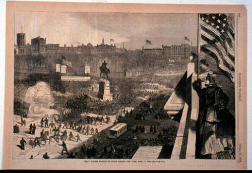 Great Sumter Meeting in Union Square, New York, April 11 (Harper's Weekly, Vol. VII)