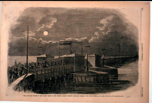 The Advance Guard of the Grand Army of the United States Crossing the Long Bridge Over the Potomac, at 2 a.m. on May 24, 1861