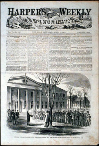 General Thomas Swearing-In the Volunteers called into the Service of the United States at Washington, D.C. (Harper's Weekly, Vol. V)