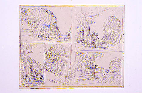 Five landscapes: Garden of Pericles; Painter's Path; Scribblings; Woodcutte- Large Plate; Tower of Henry VIII