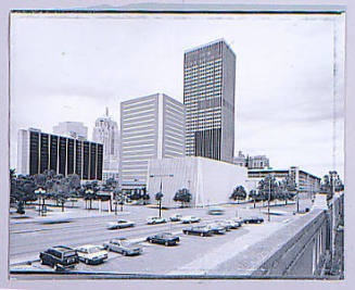 Downtown Oklahoma City looking west from the railroad tracks