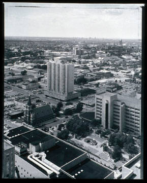 360 degree panoramic view of downtown Oklahoma City from the 30th floor of the Kerr-McGee building, 11:00 a.m. - 6:30 p.m., July 19, 1991 (7)