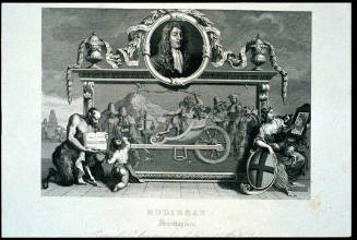 Hudibras, Frontispiece (page from a book titled "The Works of William Hogarth")