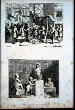 For the Benefit of Spiller and Boys Peeping at Nature. (page from a book titled "The Works of William Hogarth")