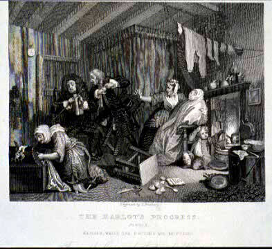 The Harlot's Progress. Plate 5, Expires While the Doctors are Disputing