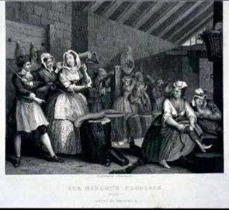 The Harlot's Progress. Plate 4, Scene in Bridewell