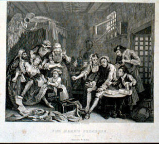 The Rake's Progress. Plate 7, Prison Scene