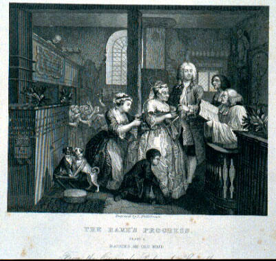 The Rake's Progress. Plate 5, Marries an Old Maid