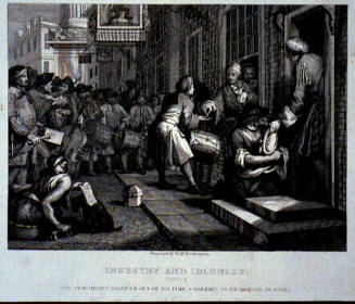 Industry and Idleness, Plate 6, The Industrious 'Prentice Out of his Time and Married to His Master's Daughter